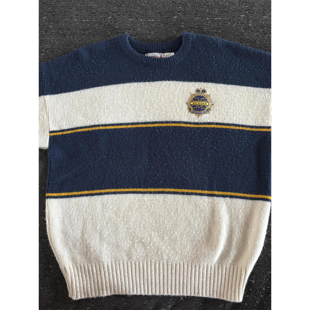 Vintage 1984 Cliff Engle Michigan Wolverines Sweater Made in USA Large